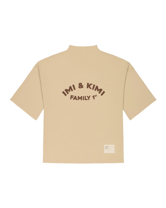 T-SHIRT FAMILY FIRST BEIGE OVERSIZED