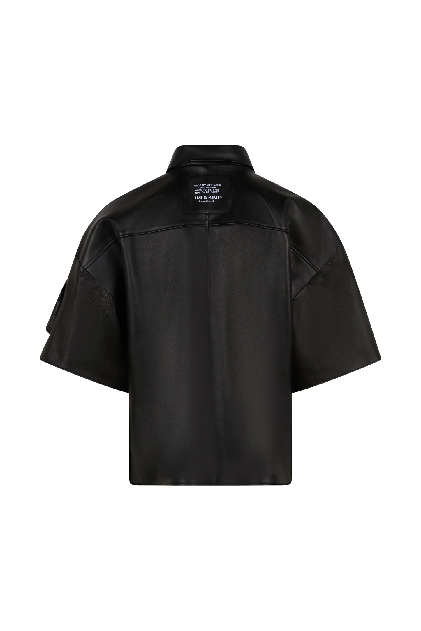 YANIS LEATHER SHIRT BLACK