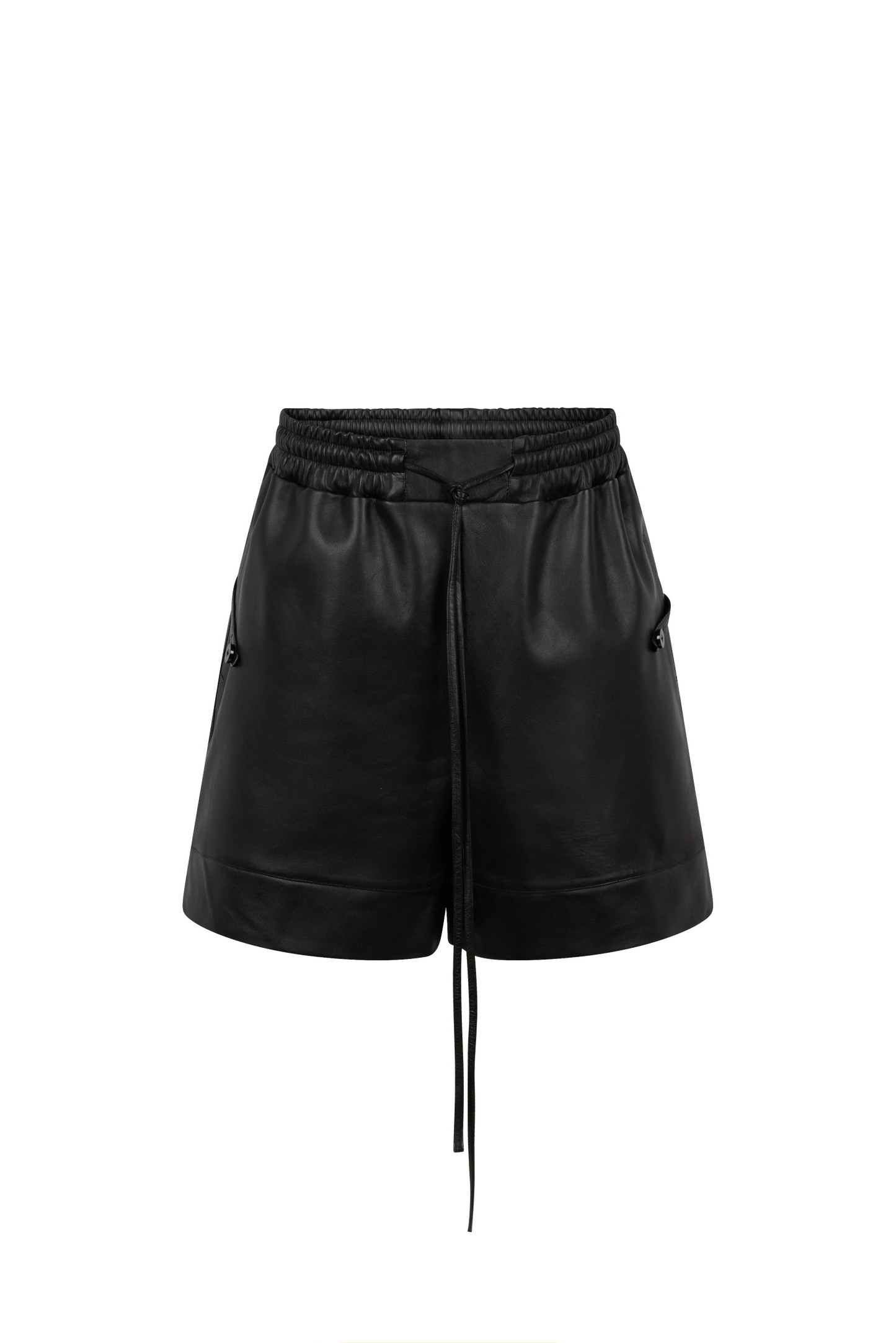 YANIS LEATHER SHORTS BLACK