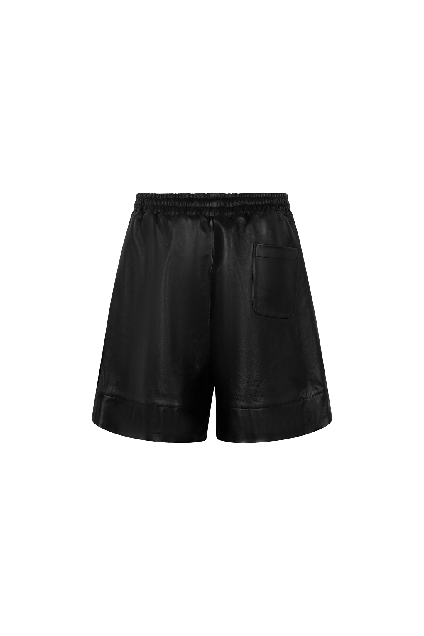 YANIS LEATHER SHORTS BLACK